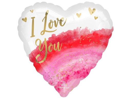 ШАР СЕРДЦЕ ILY АКВАРЕЛЬ RED WHITE